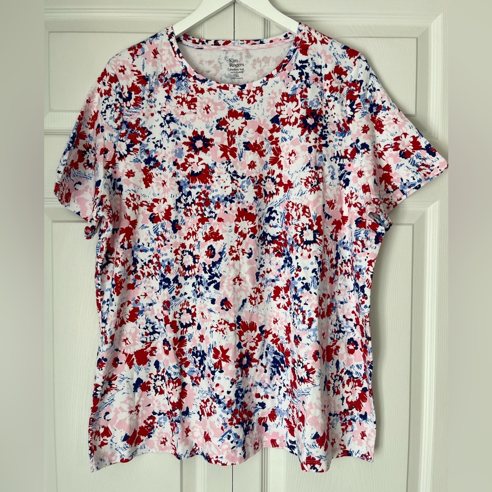 Kim Rogers NWT Short Sleeve 100% Cotton Shirt size XL